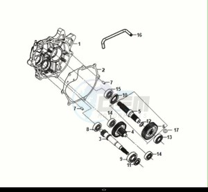 JET 14 125 AC (XC12W2-EU) (E5) (M1) drawing MISSION CASE-DRIVE SHAFT