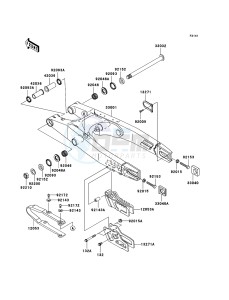 KX250 KX250-R1 EU drawing Swingarm