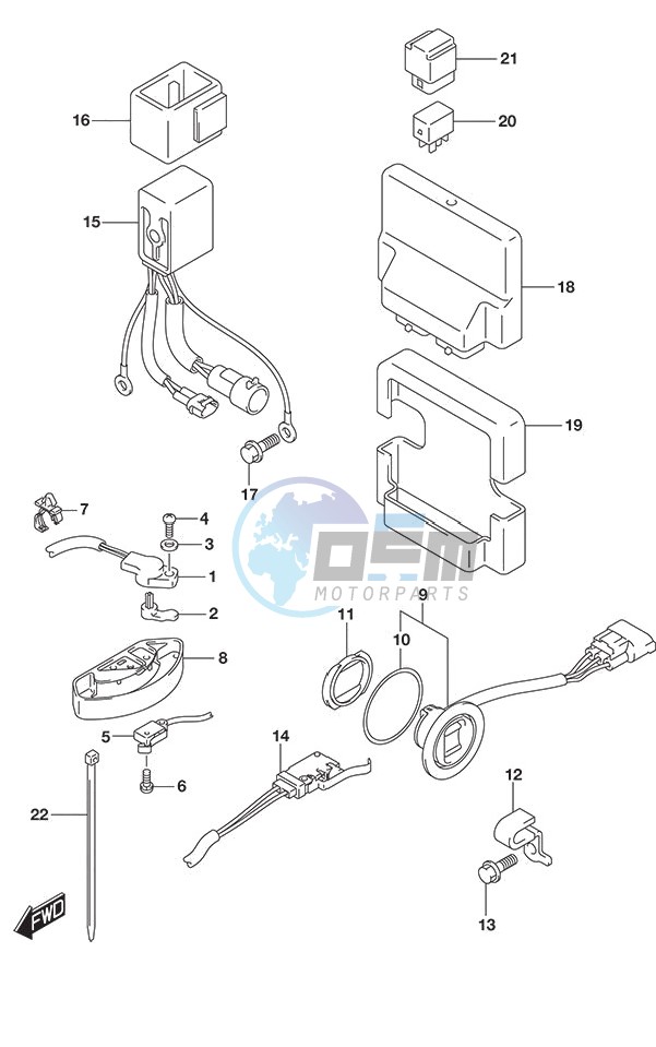 PTT Switch/Engine Control Unit DF 250S