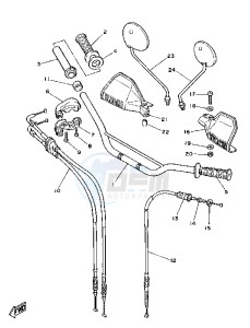 TT A 350 drawing STEERING HANDLE AND CABLE