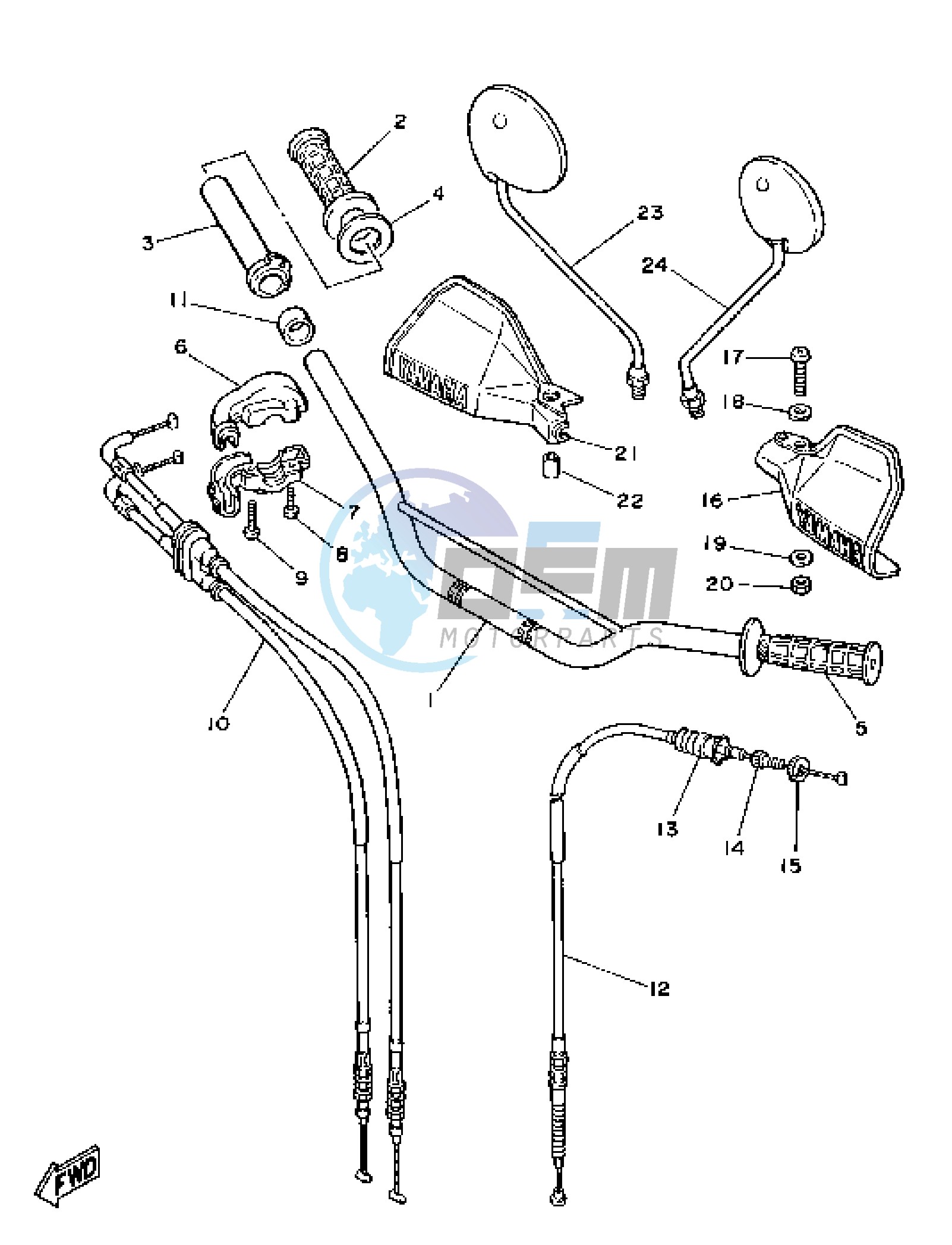 STEERING HANDLE AND CABLE