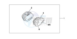 CBF10009 Europe Direct - (ED) drawing 33 LITRE PANNIER SET PEARL NIGHTSTAR BLACK