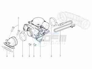 Typhoon 125 4T 2V E3 (NAFTA) drawing Carburettor, assembly - Union pipe