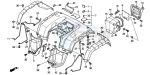 TRX350TE FOURTRAX 350 ES drawing REAR FENDER (TRX350TM/FM)