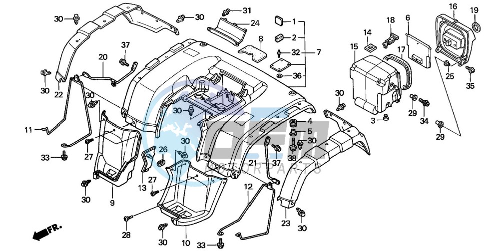 REAR FENDER (TRX350TM/FM)