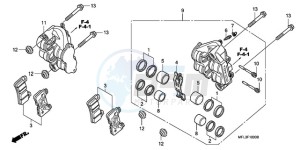 CBR1000RAA Australia - (U / ABS) drawing FRONT BRAKE CALIPER