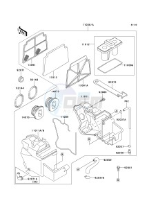 EX 250 F [NINJA 250R] (F15-F19) [NINJA 250R] drawing AIR CLEANER