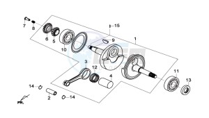 GTS 125I drawing CRANKSHAFT / PISTON / PISTON RING