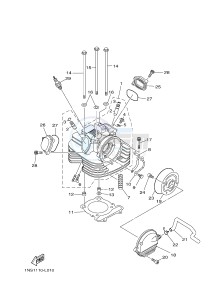 YFM350A YFM350TE GRIZZLY 350 2WD (B142 B143 B144) drawing CYLINDER HEAD