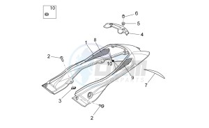 Griso V IE 1100 drawing Rear body - Rear fairing