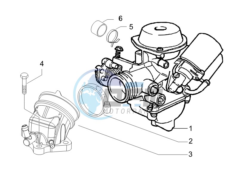 Carburettor assembly - Union pipe