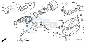 TRX400XC drawing AIR CLEANER