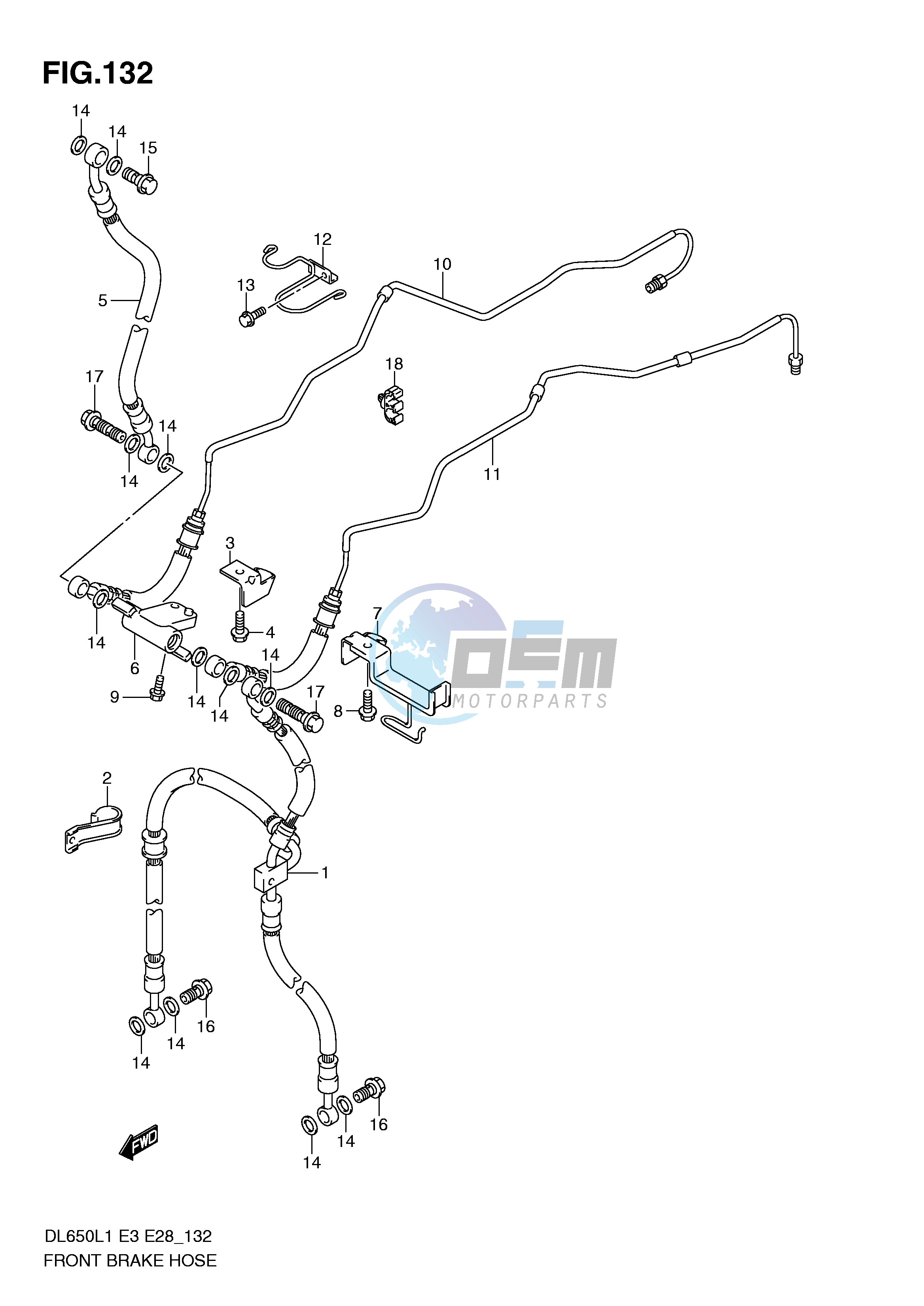 FRONT BRAKE HOSE (DL650AL1 E28)