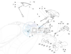 PRIMAVERA 150 4T 3V IE NOABS E3 (NAFTA) drawing Rear headlamps - Turn signal lamps