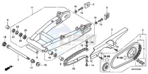 CB1300SA9 Australia - (U / ABS BCT MME TWO TY2) drawing SWINGARM/CHAIN CASE