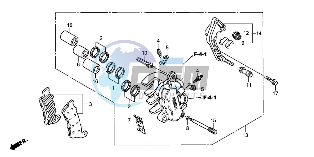 L. FRONT BRAKE CALIPER (ABS)