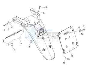 Beverly 250 (USA) USA drawing Rear cover - Splash guard