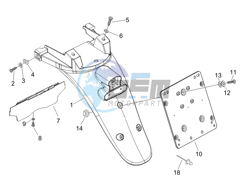 Rear cover - Splash guard