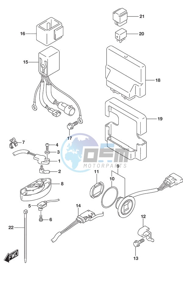 PTT Switch/Engine Control Unit (DF 250S)