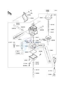 KVF 360 B [PRAIRIE 360] (B6F-B9F) B9F drawing CARBURETOR