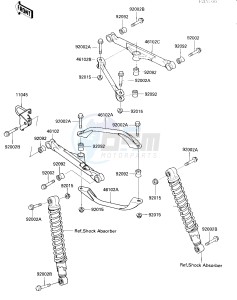 KLF 300 A [BAYOU 300] (A2) [BAYOU 300] drawing REAR SUSPENSION