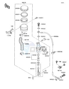 ZX 750 H [NINJA ZX-7] (H2) [NINJA ZX-7] drawing REAR MASTER CYLINDER