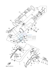 YFM700FWAD YFM70GPSH GRIZZLY 700 EPS SPECIAL EDITION (B1A4) drawing EXHAUST