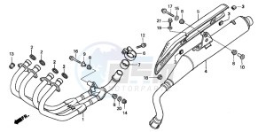 CB600F CB600F drawing EXHAUST MUFFLER