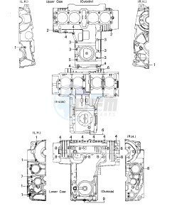 KZ 650 B (B1-B3) drawing CRANKCASE BOLT & STUD PATTERN