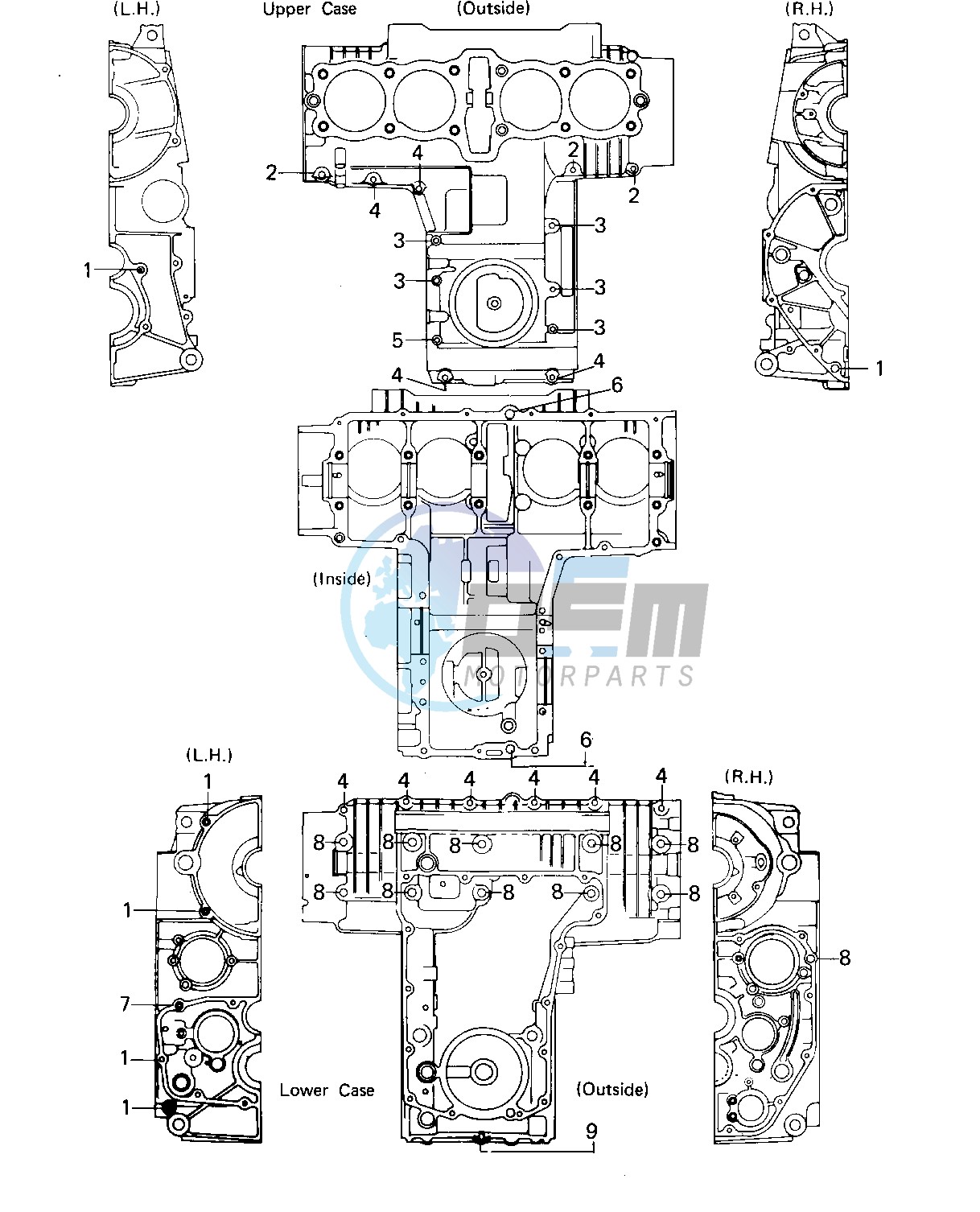 CRANKCASE BOLT & STUD PATTERN