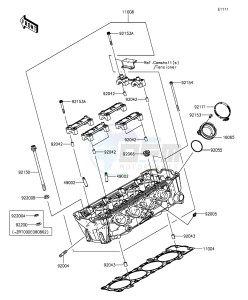 Z1000SX ZX1000LFF FR GB XX (EU ME A(FRICA) drawing Cylinder Head