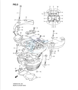 VZ800K9 drawing REAR CYLINDER HEAD (MODEL K5/K6/K7/K8)