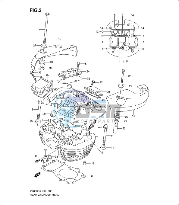 REAR CYLINDER HEAD (MODEL K5/K6/K7/K8)