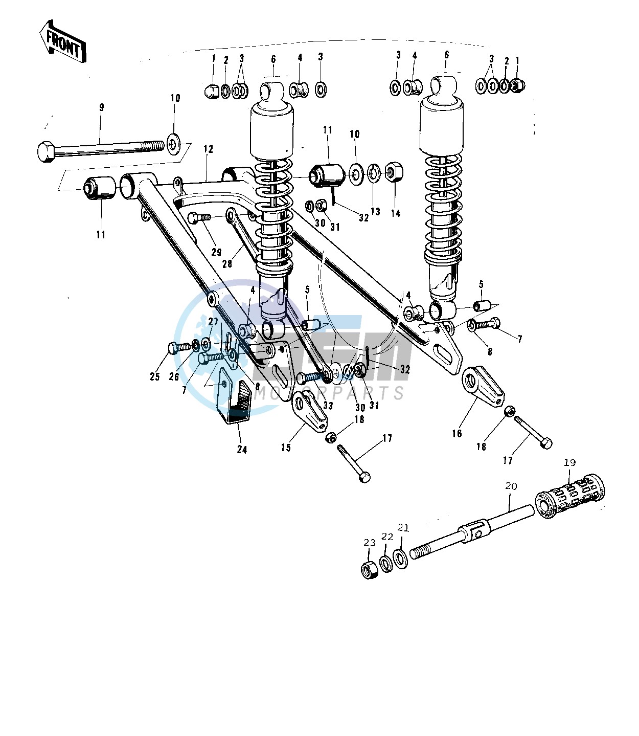 SWING ARM_SHOCK ABSORBERS -- 74-75 B_C- -