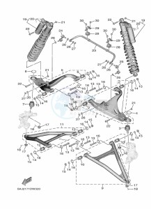 YXF1000EW YX10FPAM (B4J5) drawing FRONT SUSPENSION & WHEEL