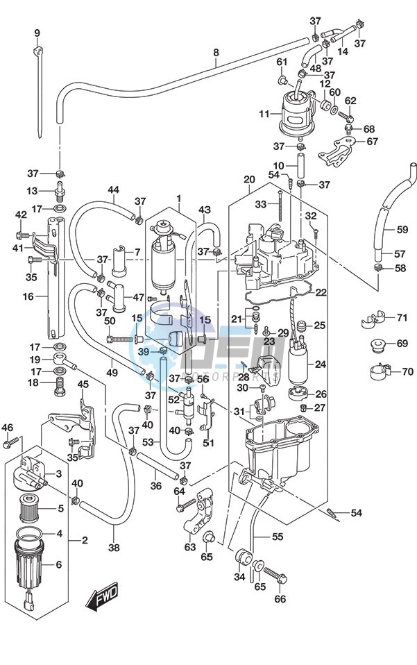 Fuel Pump/Fuel Vapor Separator (DF 250S)