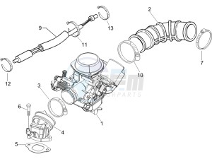 S 125 4T E3 drawing Carburettor  assembly - Union pipe