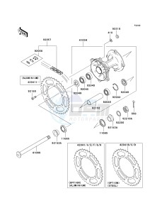 KX 125 M (M3) M3 drawing REAR HUB