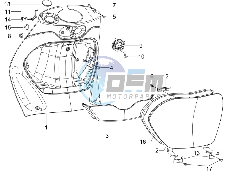 Front glove-box - Knee-guard panel