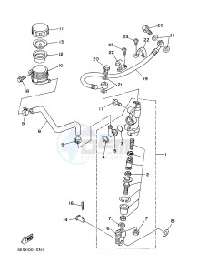 YZ85LW (1SND 1SNF 1SPD 1SPF) drawing REAR MASTER CYLINDER