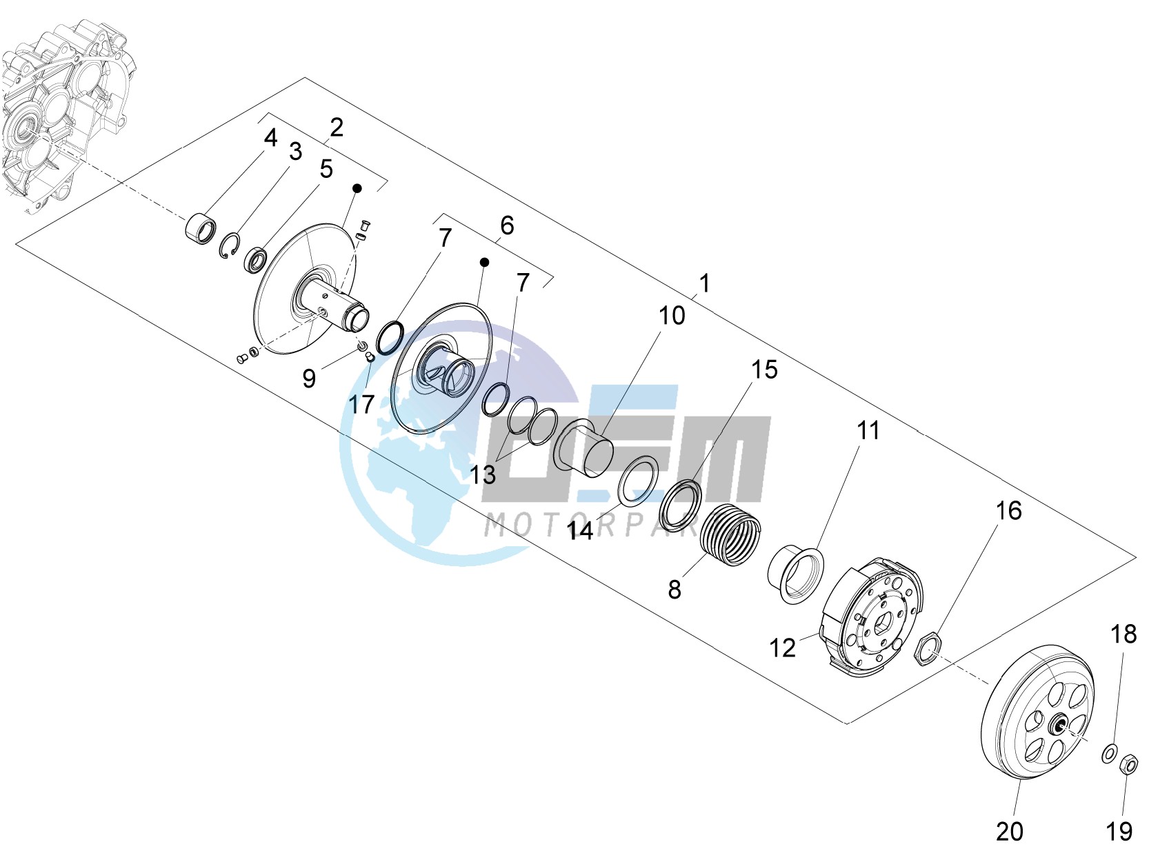 Driven pulley