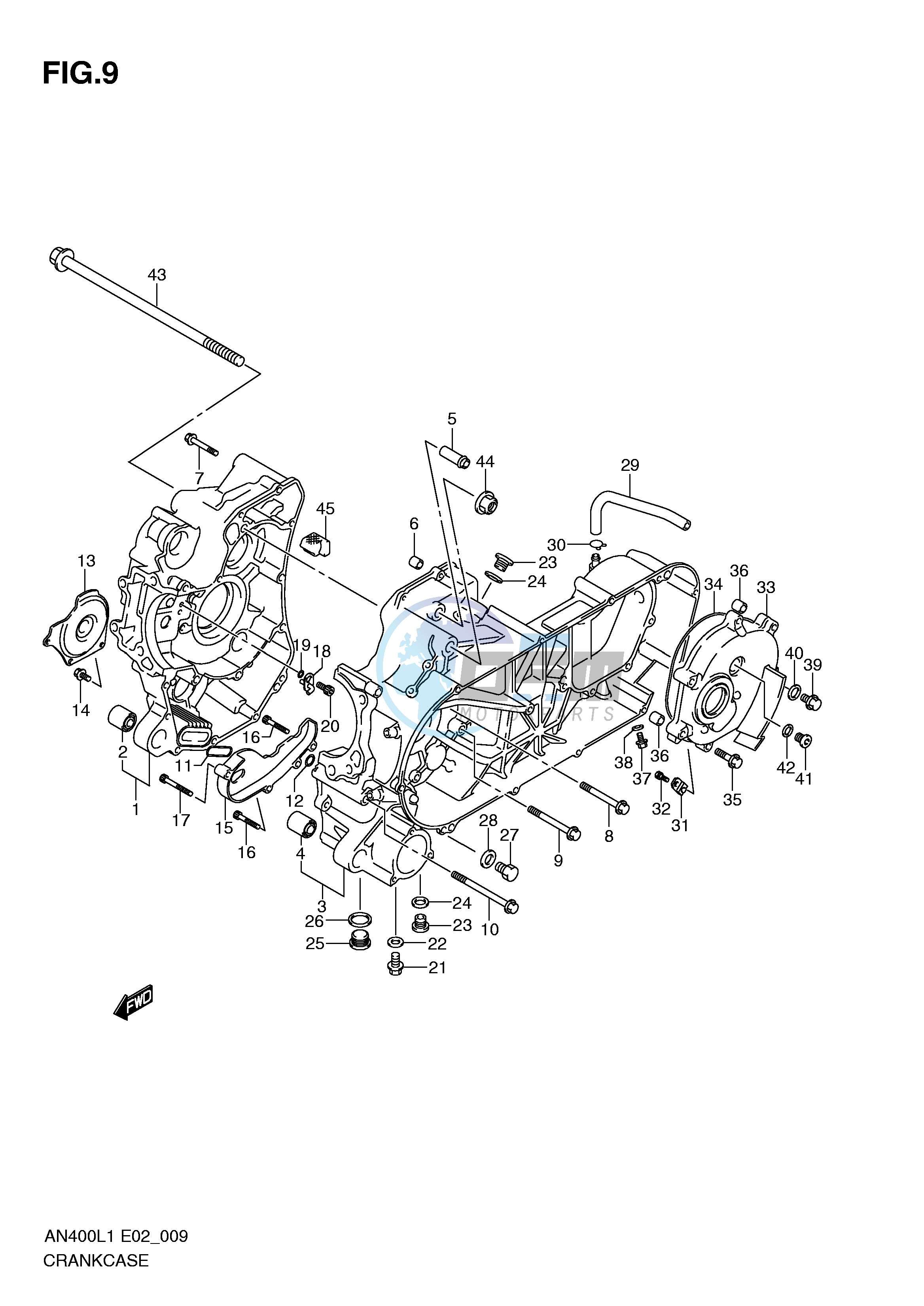 CRANKCASE (AN400ZAL1 E19)