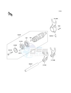 VN 1600 B [VULCAN 1600 MEAN STREAK] (B6F-B8FA) B6F drawing GEAR CHANGE DRUM_SHIFT FORK-- S- -