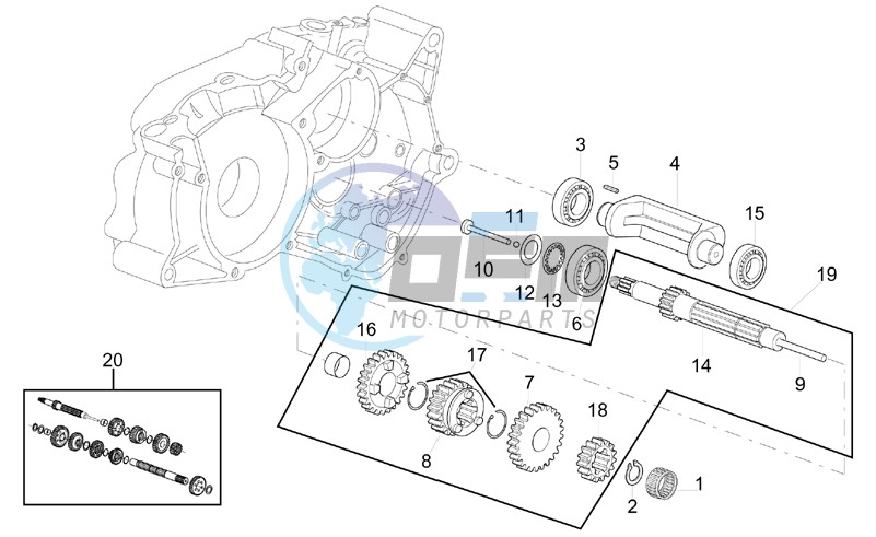 Primary gear shaft 5 Speed