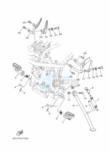 XT250 (B7C3) drawing STAND & FOOTREST