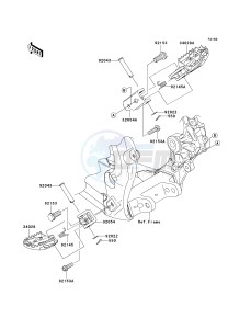 KX 450 E (KX450F MONSTER ENERGY) (E9FA) E9F drawing FOOTRESTS