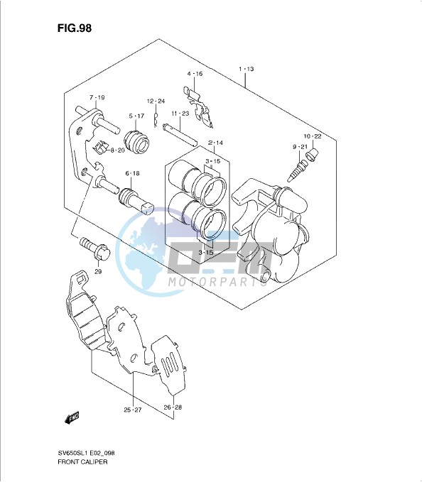FRONT CALIPER (SV650SL1 E2)