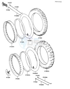 KX 500 A [KX500] (A2) [KX500] drawing WHEELS_TIRES -- 84 A2- -