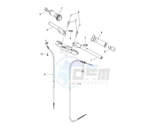 YZF R 125 drawing STEERING HANDLE AND CABLE