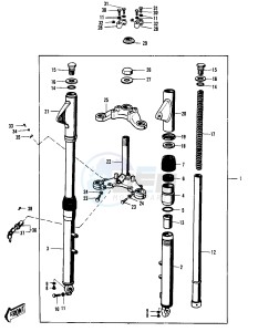 F3 [BUSHWHACKER] 175 [BUSHWHACKER] drawing FRONT FORK -- 70- -